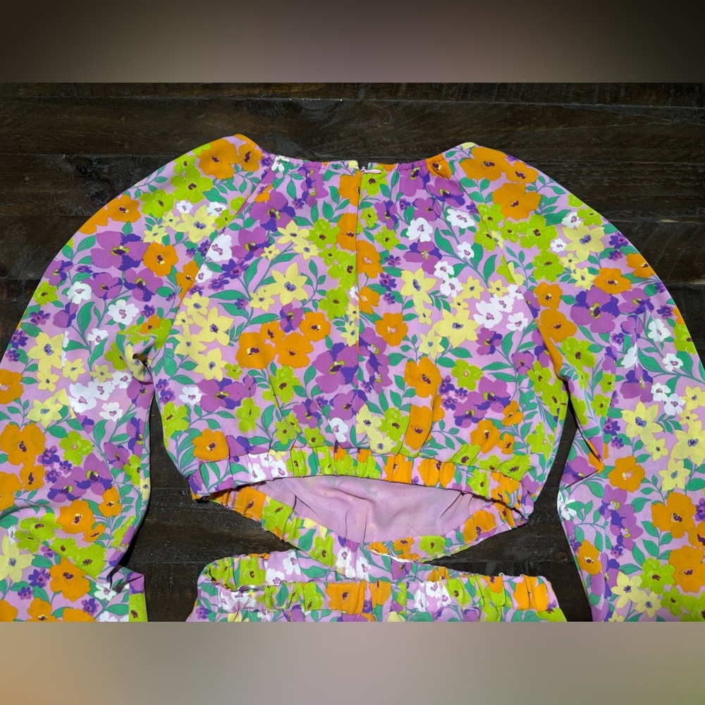 Sanctuary Fresh Garden Vibrant Floral Cutout Mini Dress XS Summer Easter Spring - Picture 10 of 15
